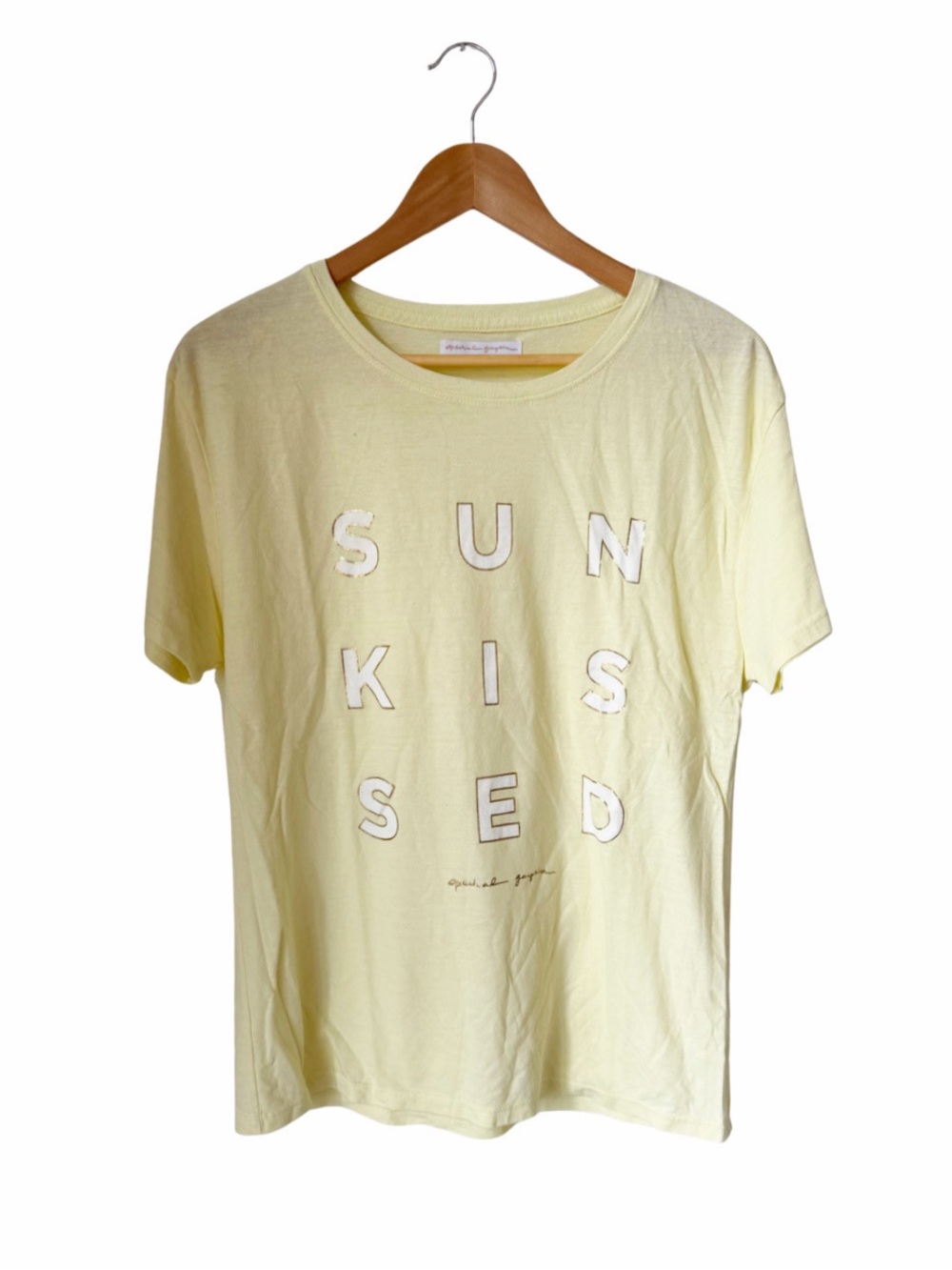 Spiritual Gangster Sun Kissed Graphic Tee - Pale Yellow Women’s Top